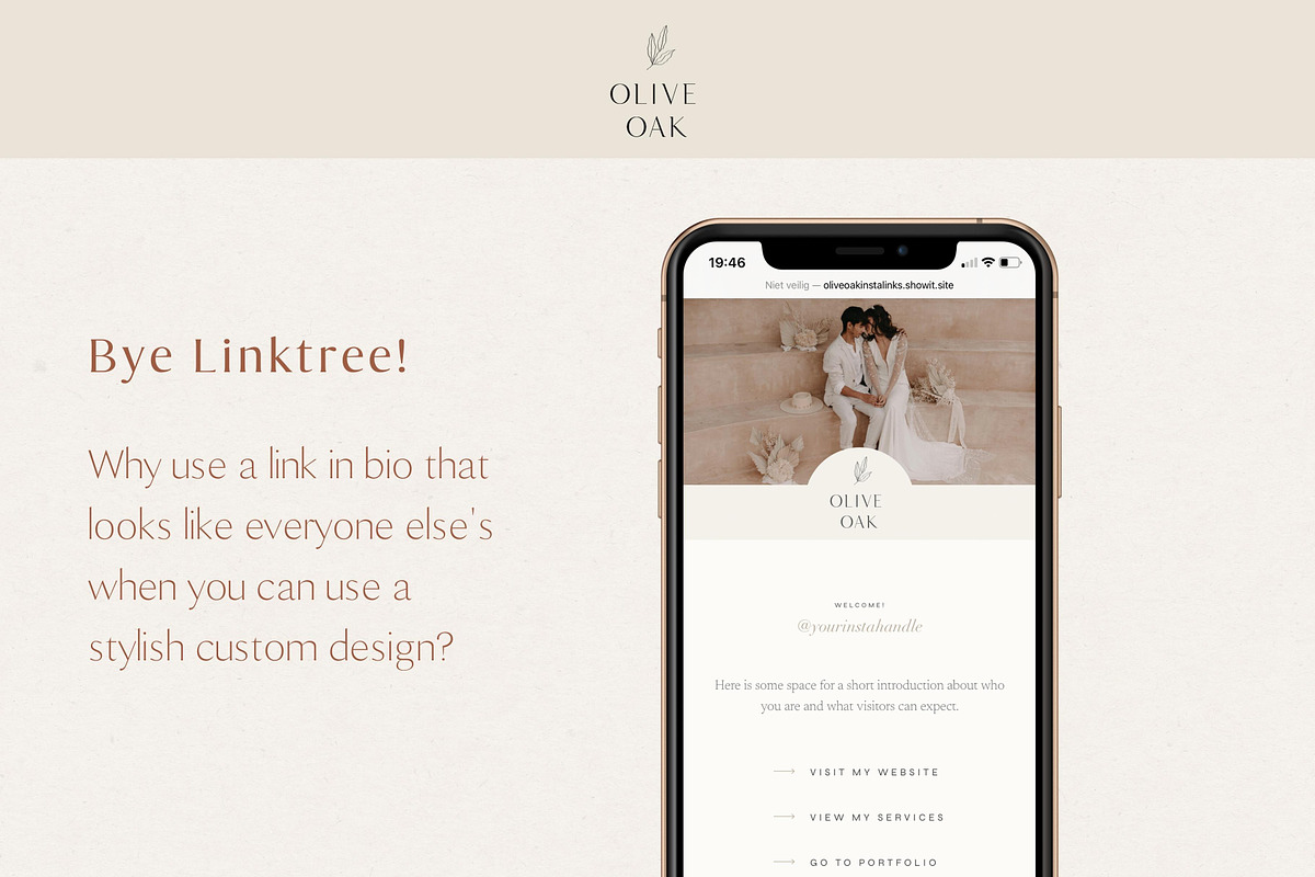 Elegant Showit Instagram Link in Bio, a Landing Page Template by Wonderlik Webdesign (Photo 2 of 4)