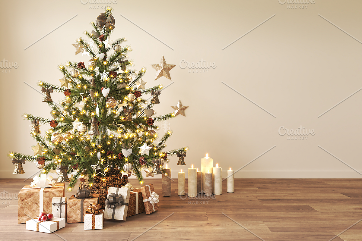 Light living room Christmas interior, a Decorative Illustration by KartInnka (Photo 2 of 2)