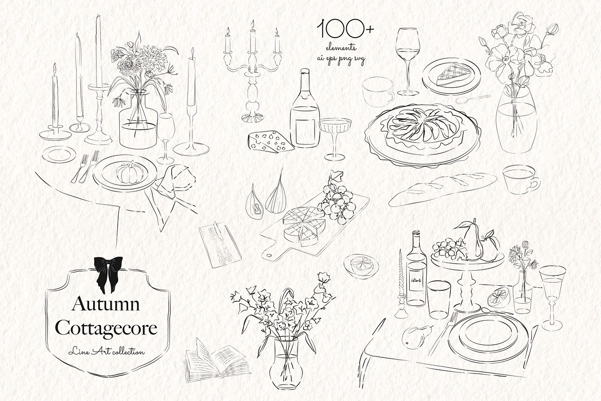Autumn Cottagecore - Fall Line Art, a Seasonal Illustration by Mio Buono (Photo 5 of 18)