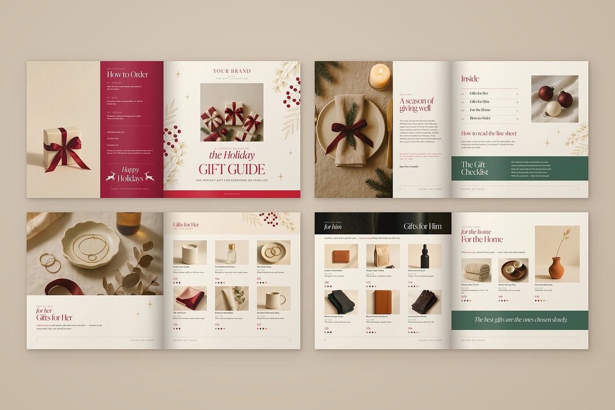 Square Christmas Gift Guide Brochure, a Brochure Template by BrandPacks (Photo 2 of 5)