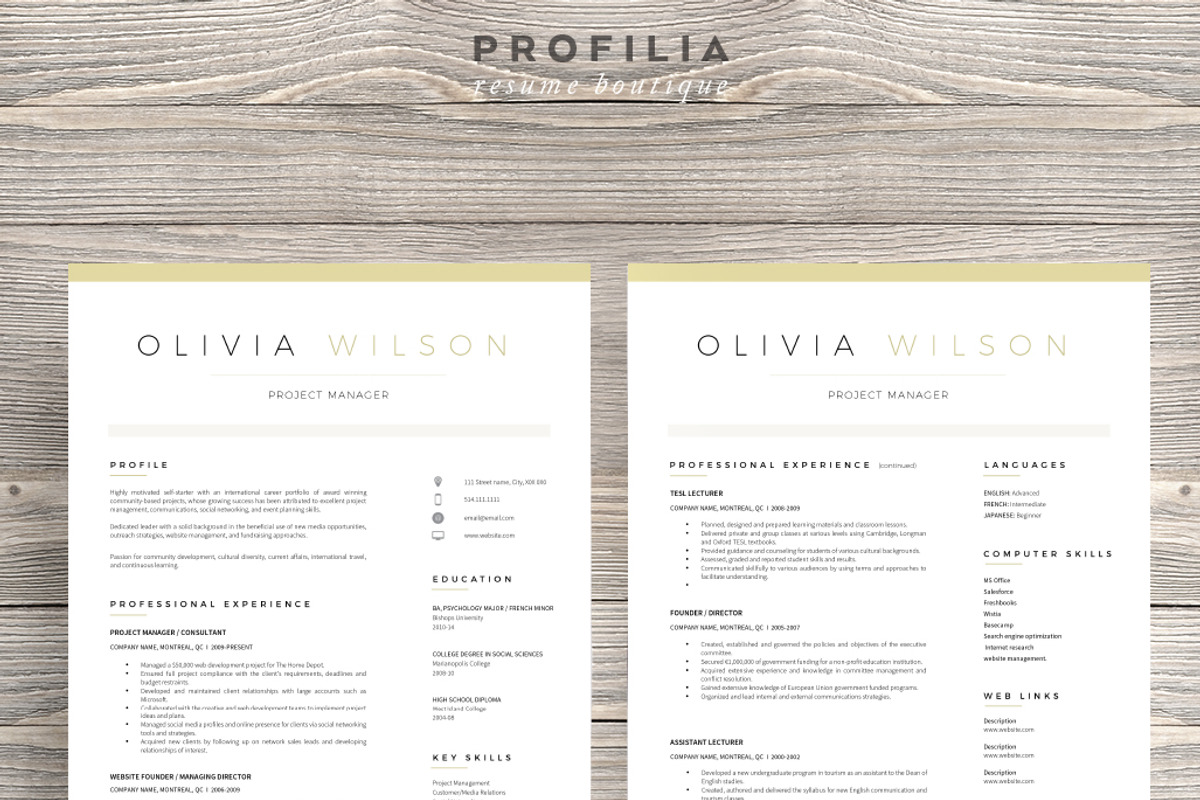 Word Resume & Cover letter Template, a Resume Template by Profilia Resume Boutique (Photo 6 of 6)