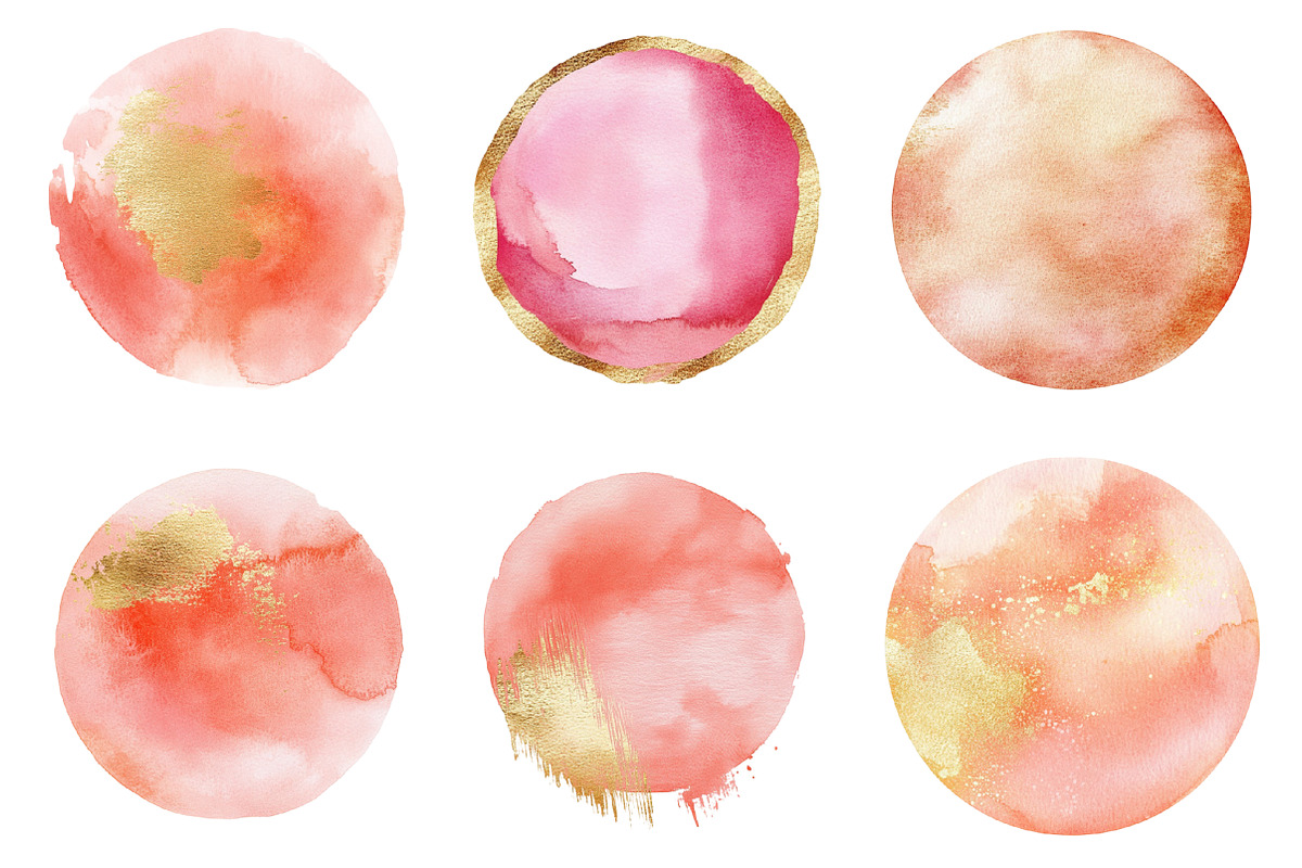 Pink Gold Round Shapes Clipart, an Illustration by SinaCreation (Photo 3 of 5)