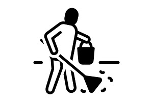 Cleaner swabber solid icon, a Solid Icon by Creative priyanka
