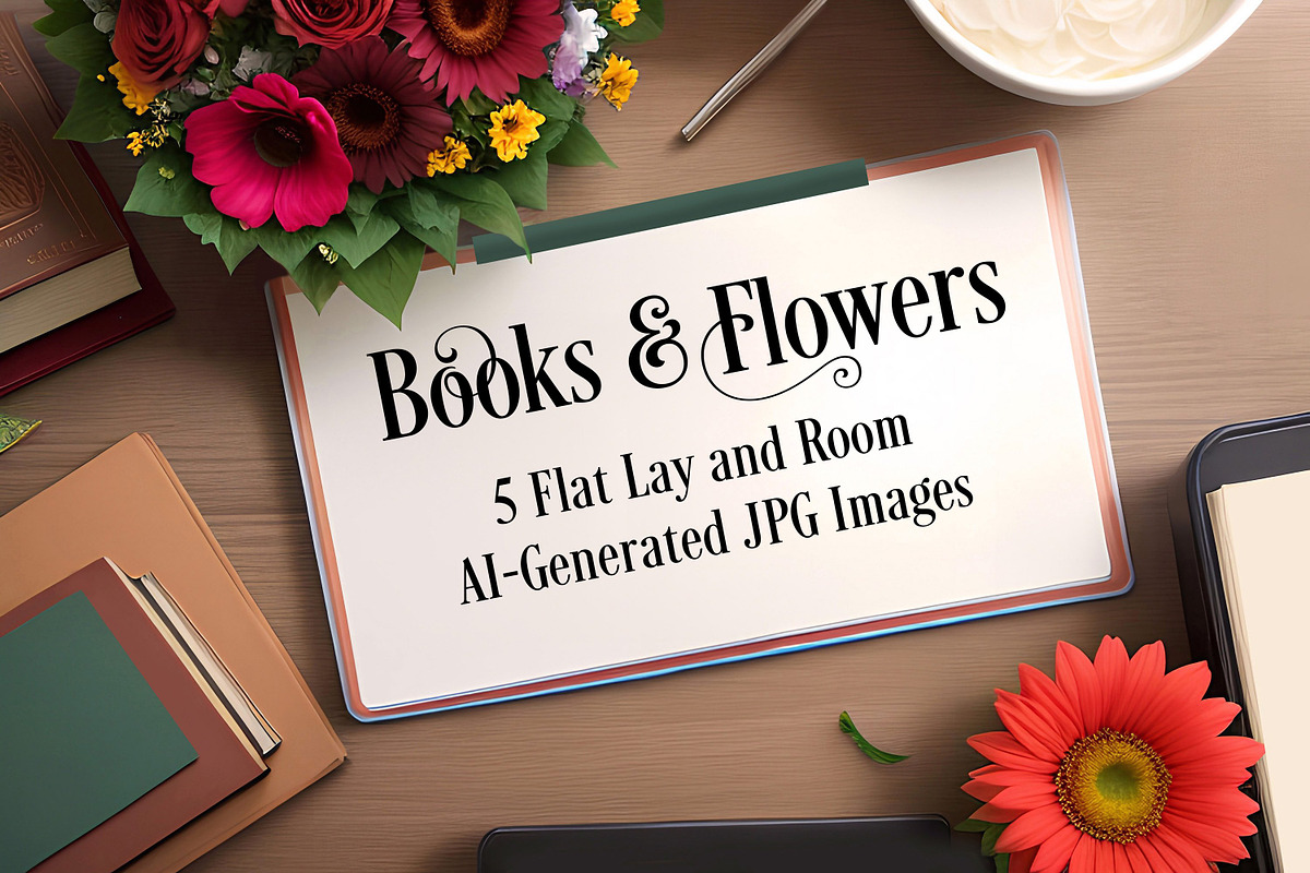 Books & Flowers Set, a Decorative Illustration by Sapphire X Designs (Photo 3 of 3)