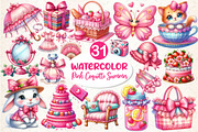 Pink Coquette Hello Summer Clipart, an Illustration by Dream Creation (Thumbnail 1 of 4)