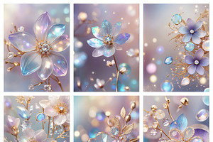 Holographic Textures Crystal Flowers