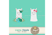 Llama Alpaca Faces Head Clipart, a Pattern Graphic by JennyL Designs (Thumbnail 3 of 4)