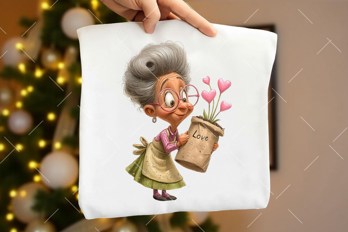 Whimsical Valentine Grandma Clipart, an Illustration by OK Design (Photo 4 of 6)