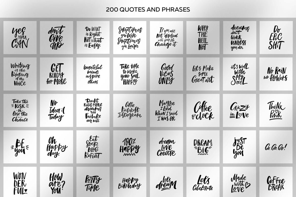 200 handlettered quotes, a Social Media Template by piyacler (Photo 5 of 9)