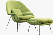 Womb Chair and Ottoman 3d model, a Furniture 3D Model by 3dmitruk (Thumbnail 2 of 15)