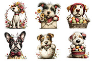 Whimsical Easter Dogs Clipart, an Illustration by Dream Creation (Thumbnail 2 of 6)