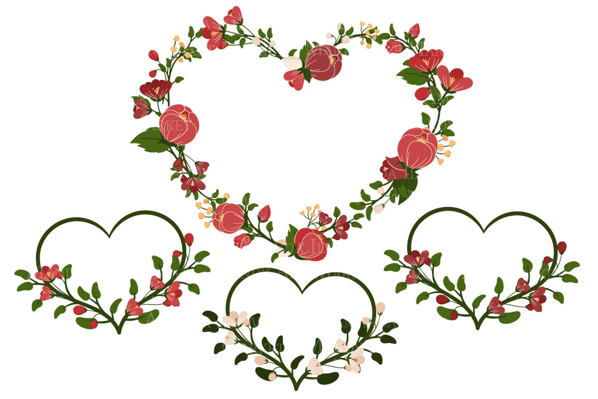 Christmas Floral Heart Wreath Vector, an Illustration by Amanda Ilkov (Photo 4 of 5)