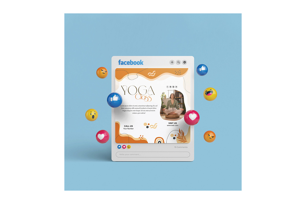 Editable Yoga Flyer Design Template, a Flyer Template by YUDesignStore (Photo 6 of 6)