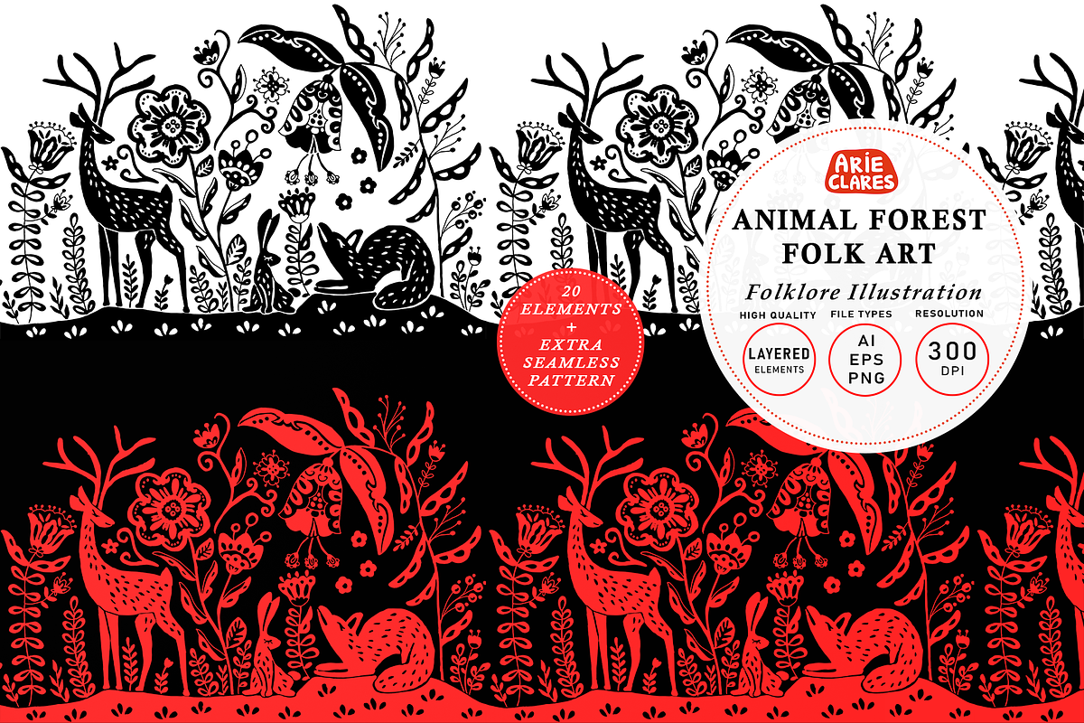 Animal Forest Folk Art, an Animal Illustration by Arie Clares (Photo 1 of 8)