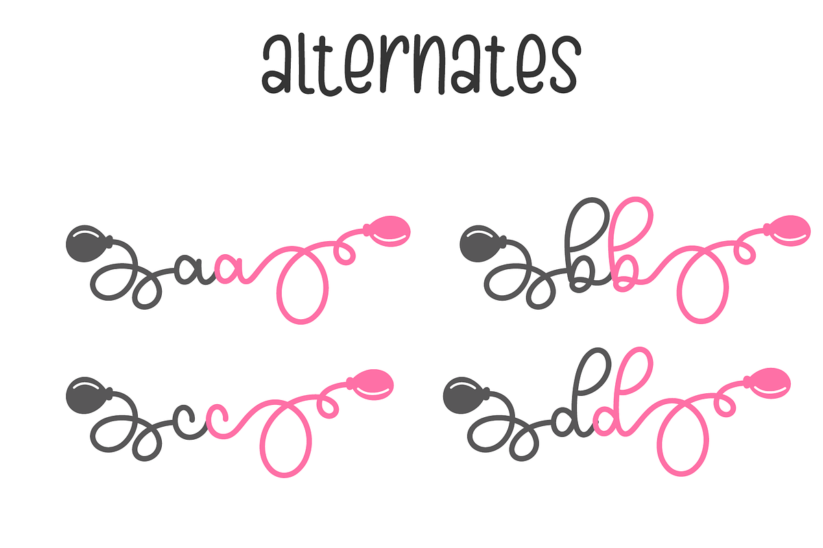 picky nice | Birthday Font, a Script Font by BearyType Studio (Photo 4 of 7)