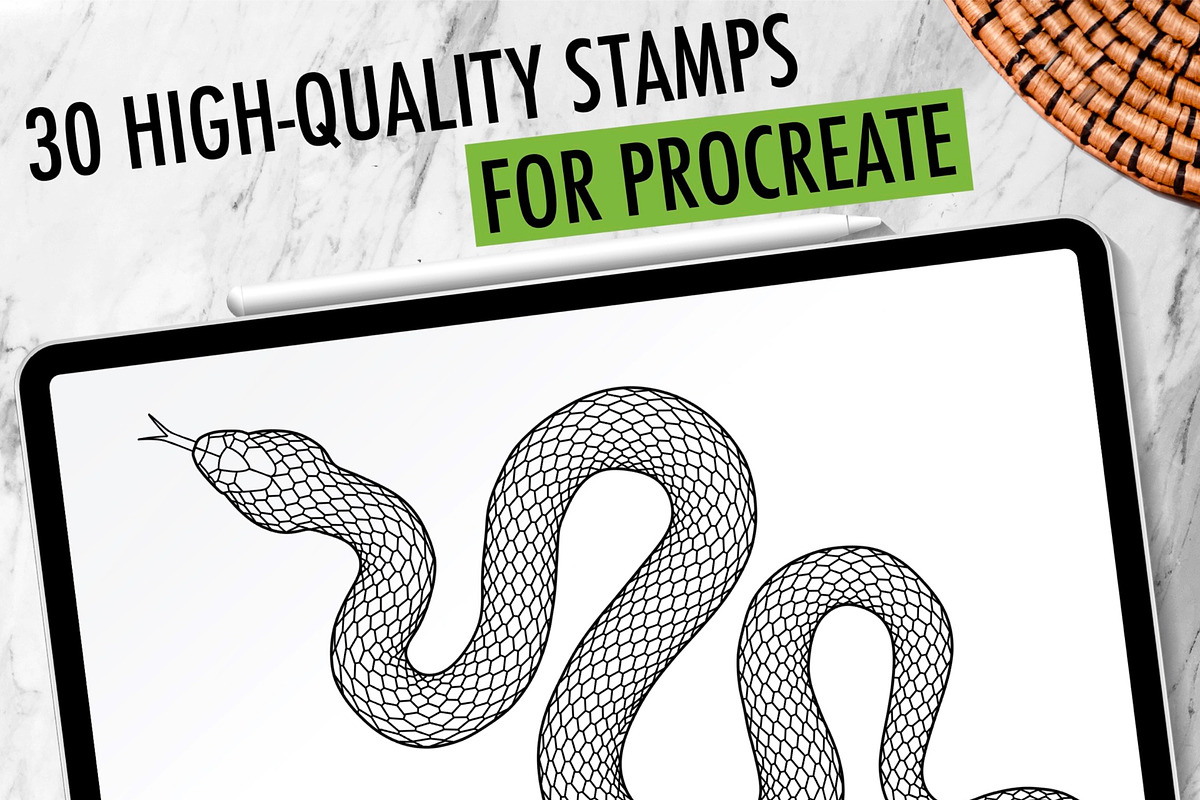 30 Procreate Snake Stamps, a Brush Add-On by Nuclear Brushes (Photo 2 of 10)