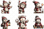 Whimsical Snowman Clipart, an Illustration by Black Bird Studio (Thumbnail 5 of 6)