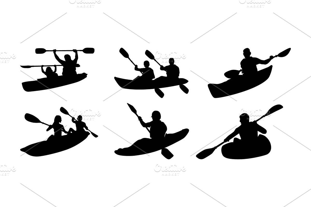kayaker silhouette set, a Sport Illustration by Atlantis X Nurman Arbai (Photo 1 of 3)