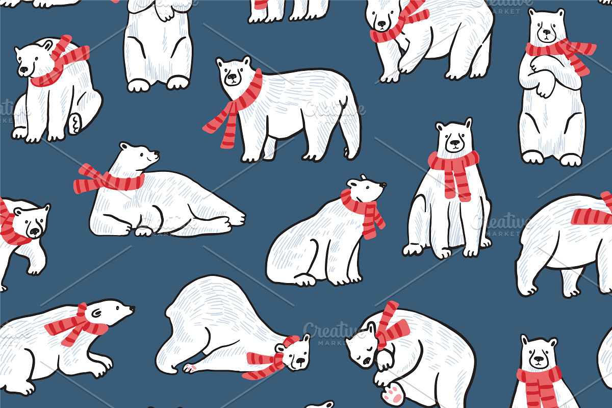 Polar bear, a Pattern Graphic by GooseFrol (Photo 3 of 8)