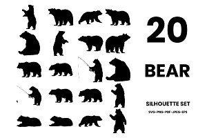 Wild Bear Silhouette Wildlife Animal, an Animal Illustration by Unique Design Team