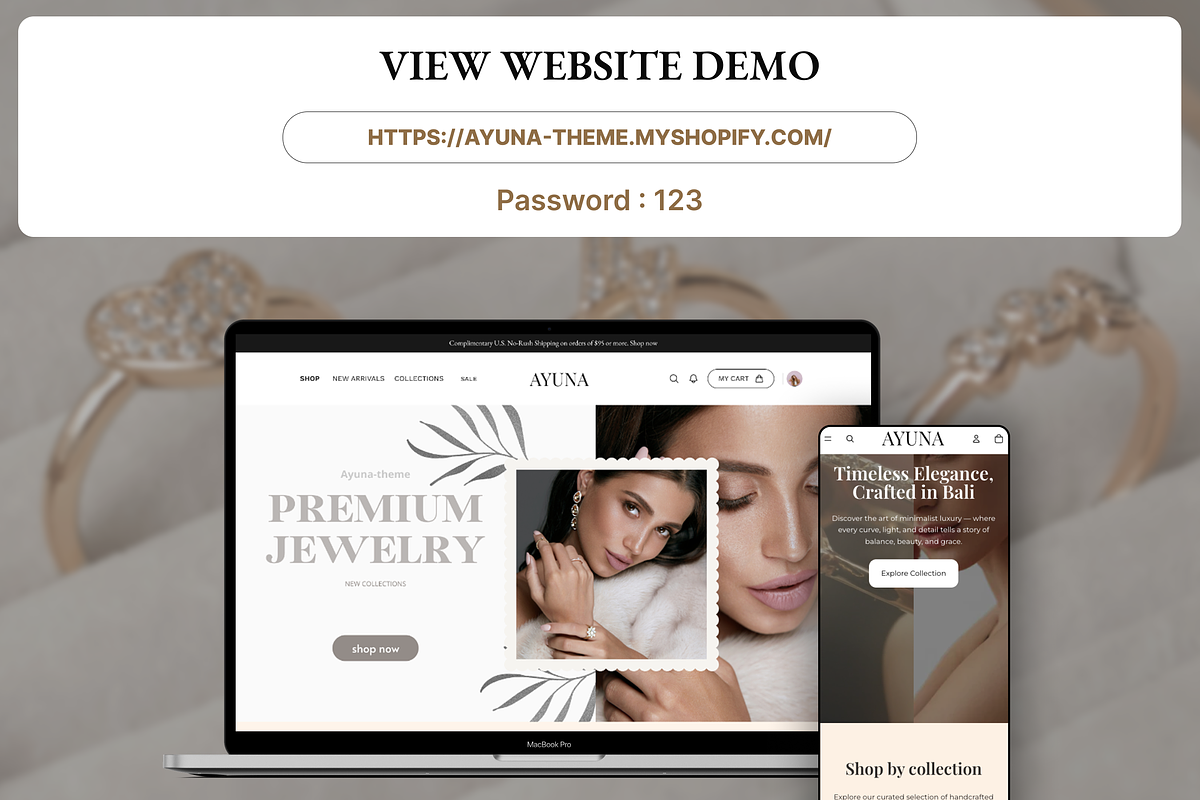 Ayuna - Luxury Jewelry Shopify Theme, a Shopify Template by AtelierDuVow (Photo 2 of 10)
