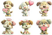 Whimsical Valentine Fluffy Dog PNG, an Illustration by CraftArtStudio (Thumbnail 4 of 6)