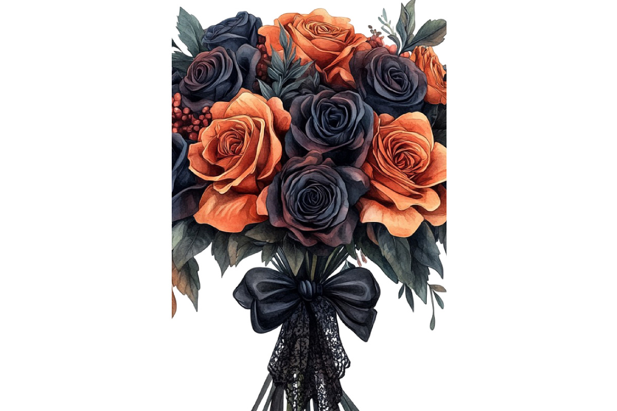 Gothic Flowers Dark Floral Clipart, an Illustration by DreamCafeArt (Photo 5 of 5)