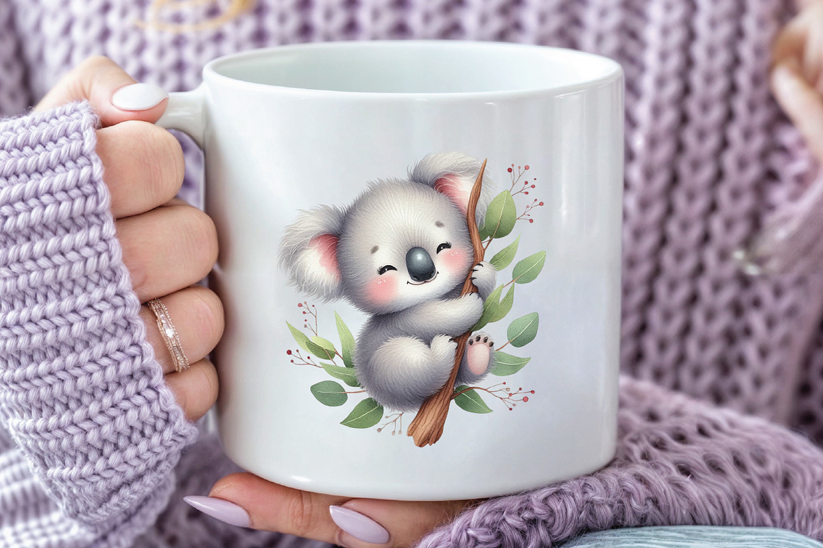 Watercolor Cute koala Clipart, an Illustration by CraftArtStudio (Photo 5 of 6)
