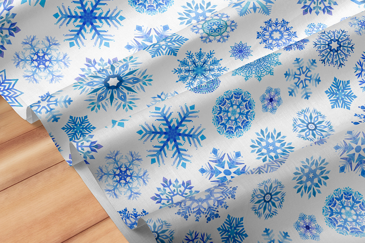 Watercolor Snowflakes, a Decorative Illustration by Lara Cold (Photo 4 of 9)