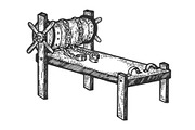 Rack torture device sketch vector, a Background Graphic by AlexArt