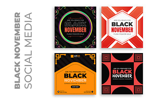 Black November Social Media Post, a Social Media Template by nandinigraphics