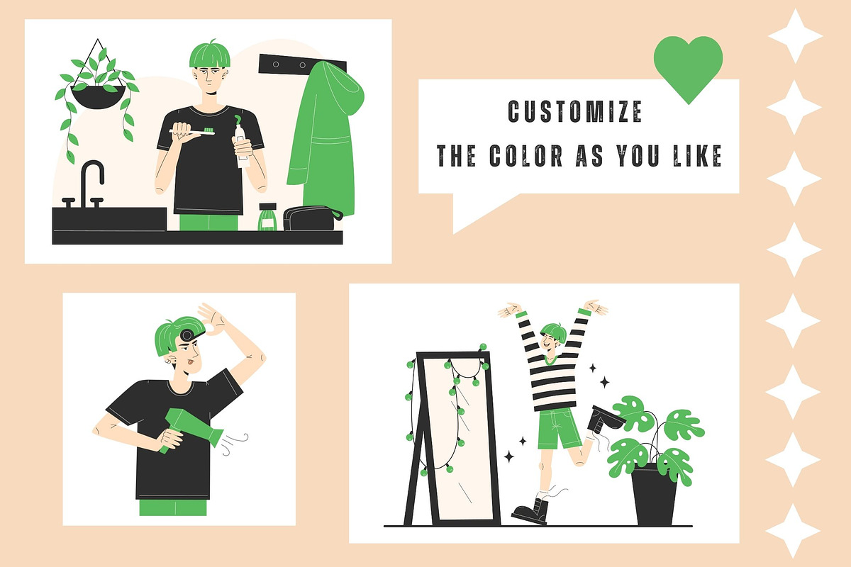 Morning Routine LGBTQ Men, a Person Illustration by YuskinKot (Photo 7 of 8)