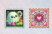 Cool Halloween Postage Stamps PNG, an Illustration by Creative Art (Thumbnail 2 of 2)