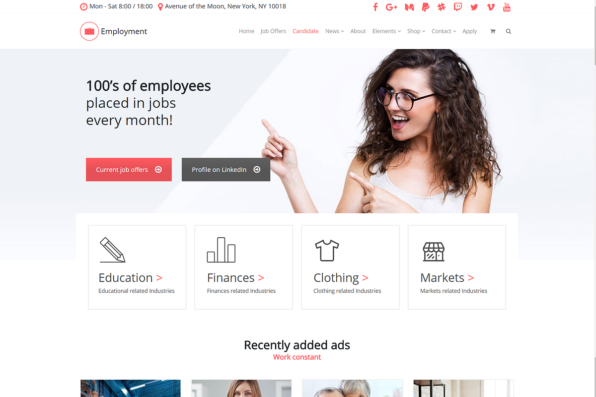 Employment WordPress Theme, a WordPress Template by Visualmodo (Photo 2 of 24)