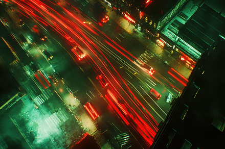 Top down hyperlapse of vibrant traff, a Photo by Iftikhar Alam