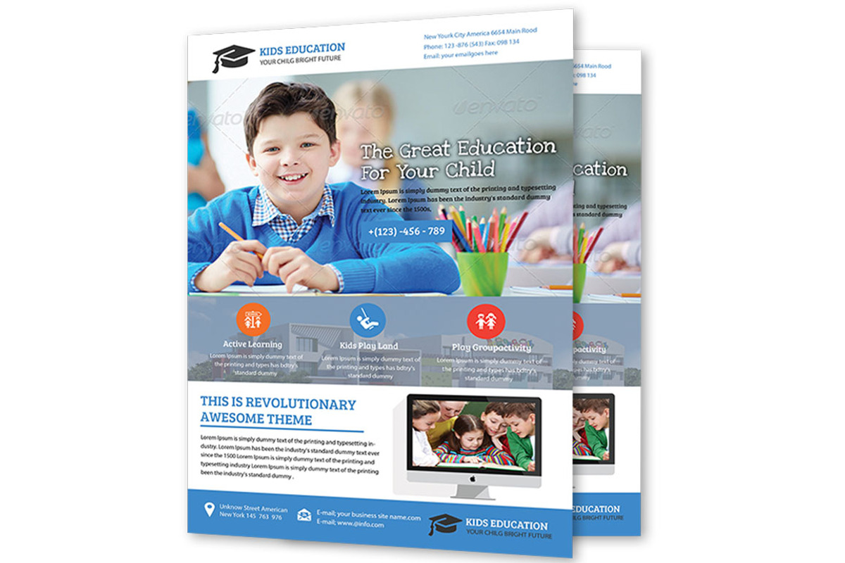 Kids Education Flyer Template, a Flyer Template by TheGraphicsWorld (Photo 1 of 3)