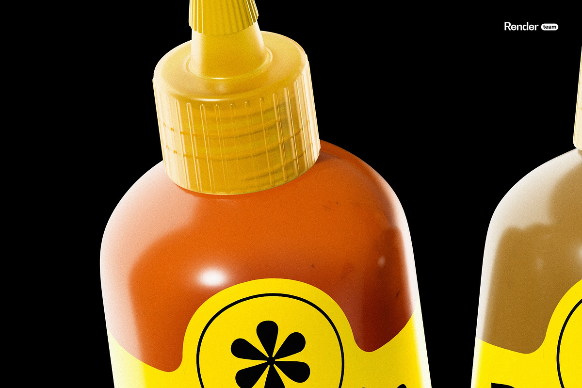 Sauce Bottle Mockup Set, a Packaging Mockup by Renderteam (Photo 6 of 12)