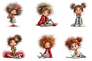 Cute Quirky Girl Clipart PNG, a Seasonal Illustration by CreationArt (Thumbnail 5 of 5)