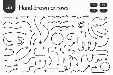 Hand Drawn Arrows, a Graphic by PixMarket