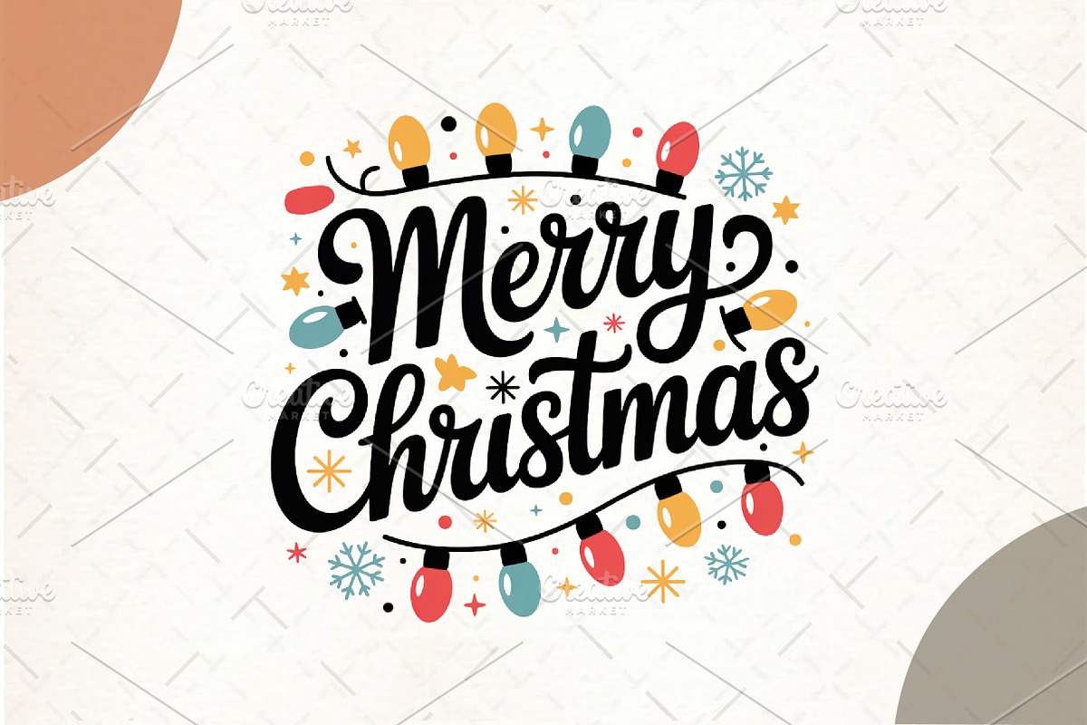 Merry Christmas Light Png, an Illustration by Watercolor design (Photo 1 of 6)