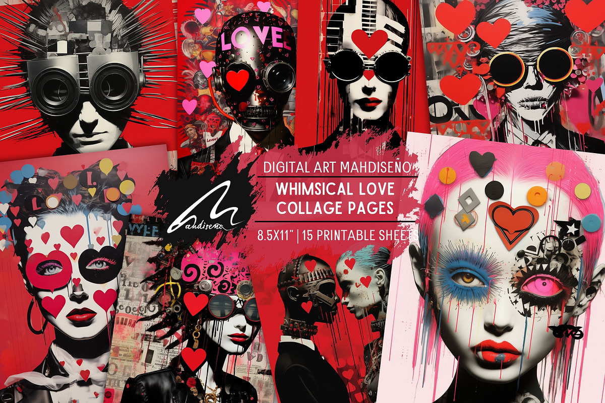Whimsical Funky Love Scrapbook Pages, a Person Illustration by Digital Art Mahdiseño (Photo 1 of 10)
