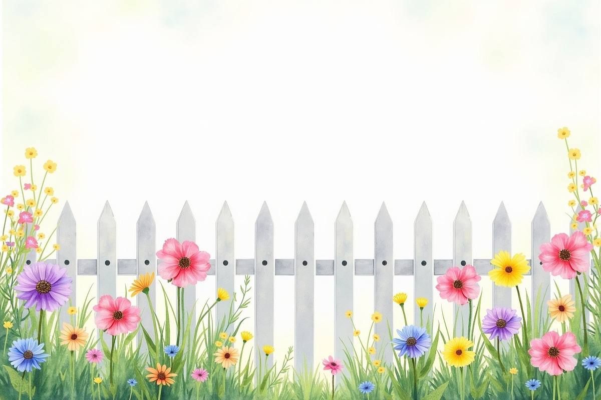 Spring Potted Flowers Fence Clipart, an Illustration by hafijul (Photo 9 of 13)