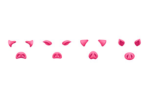 Pig mask template. Pink snout nose, an Animal Illustration by skripnikbb