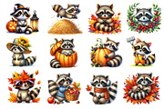 Autumn Raccoons Clipart, an Illustration by Dream Creation (Thumbnail 2 of 5)