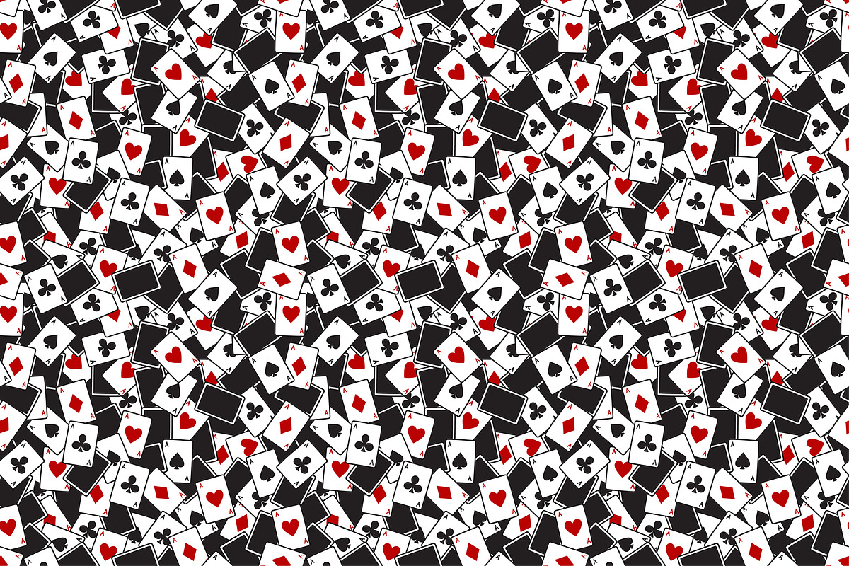 Playing cards seamless pattern, an Illustration by Cmeree