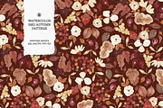 Red Autumn Watercolor Pattern, a Pattern Graphic by Webvilla Studio (Thumbnail 1 of 7)