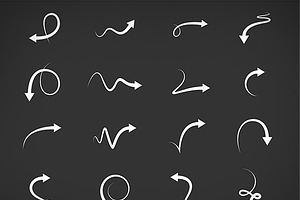 Hand drawn arrows vector set