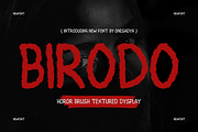 Birodo – Horror Brush Texture Font, a Sans Serif Font by ONESADYA (Thumbnail 1 of 10)