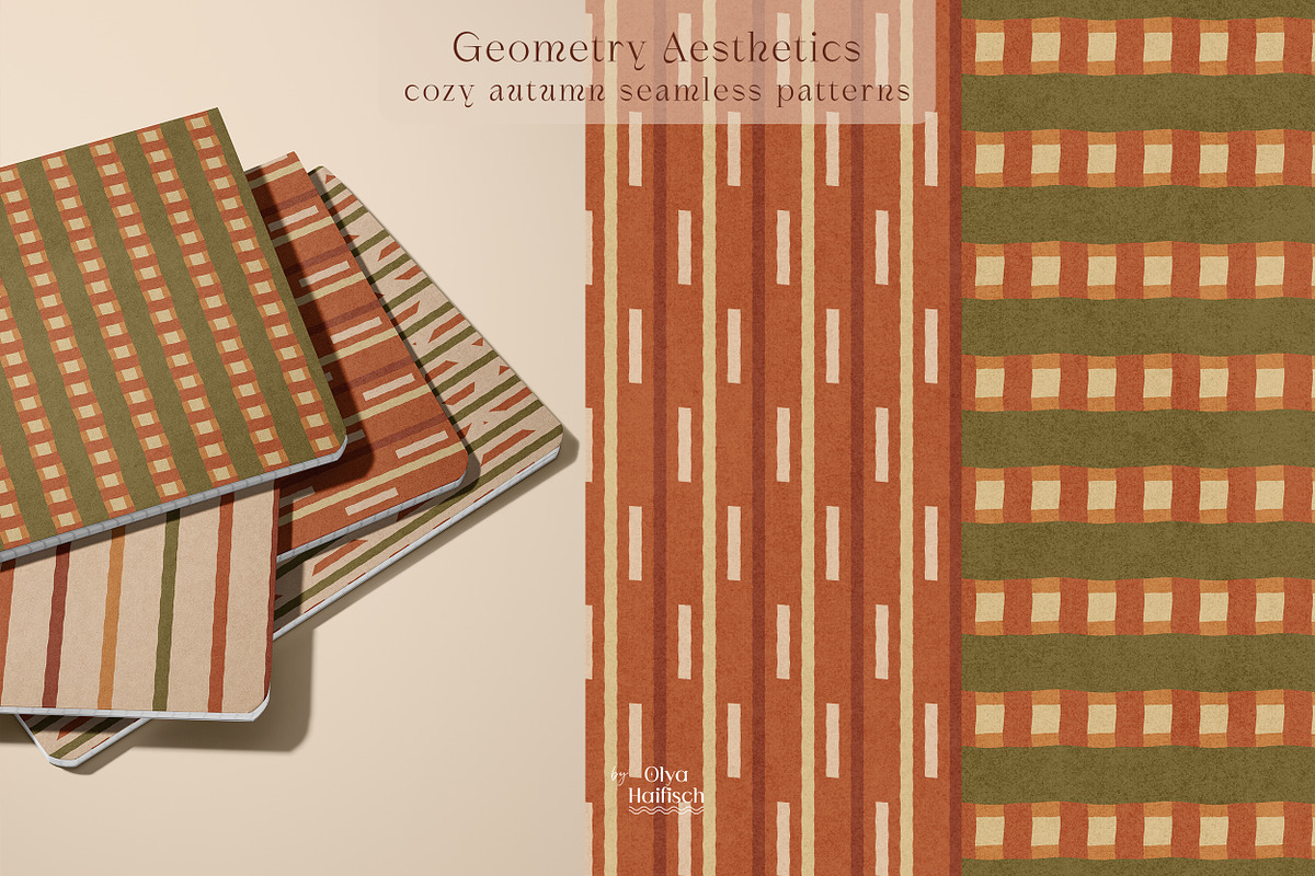 Cozy Geometric Seamless Patterns Set, a Pattern Graphic by Olya Haifisch (Photo 7 of 7)
