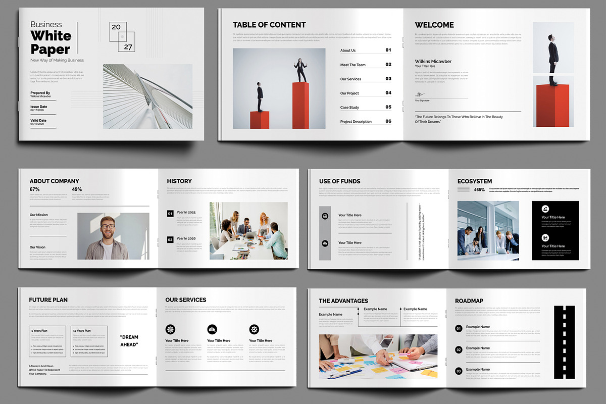 White Paper Design Layout Landscape | Creative Market